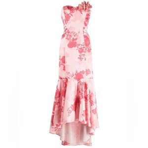 Marchesa Notte Pink Abstract Mermaid Floral Dress